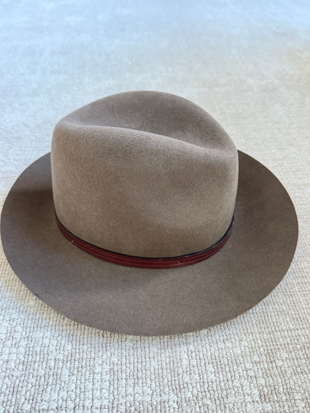 Rag & Bone Wool Wide Brim Fedora Hat Brown Taupe Size M NWOT